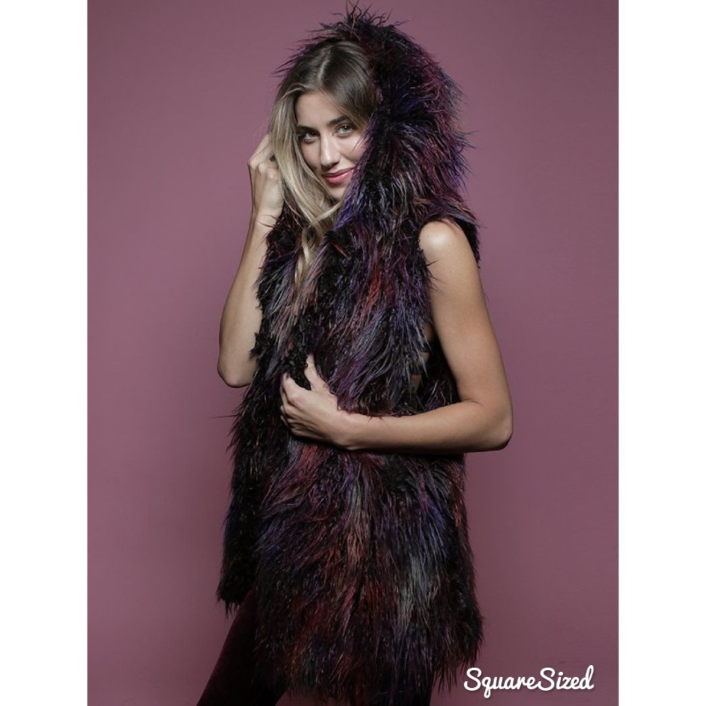 MIDNIGHT ALPACA FAUX FUR SPIRITHOODS VEST